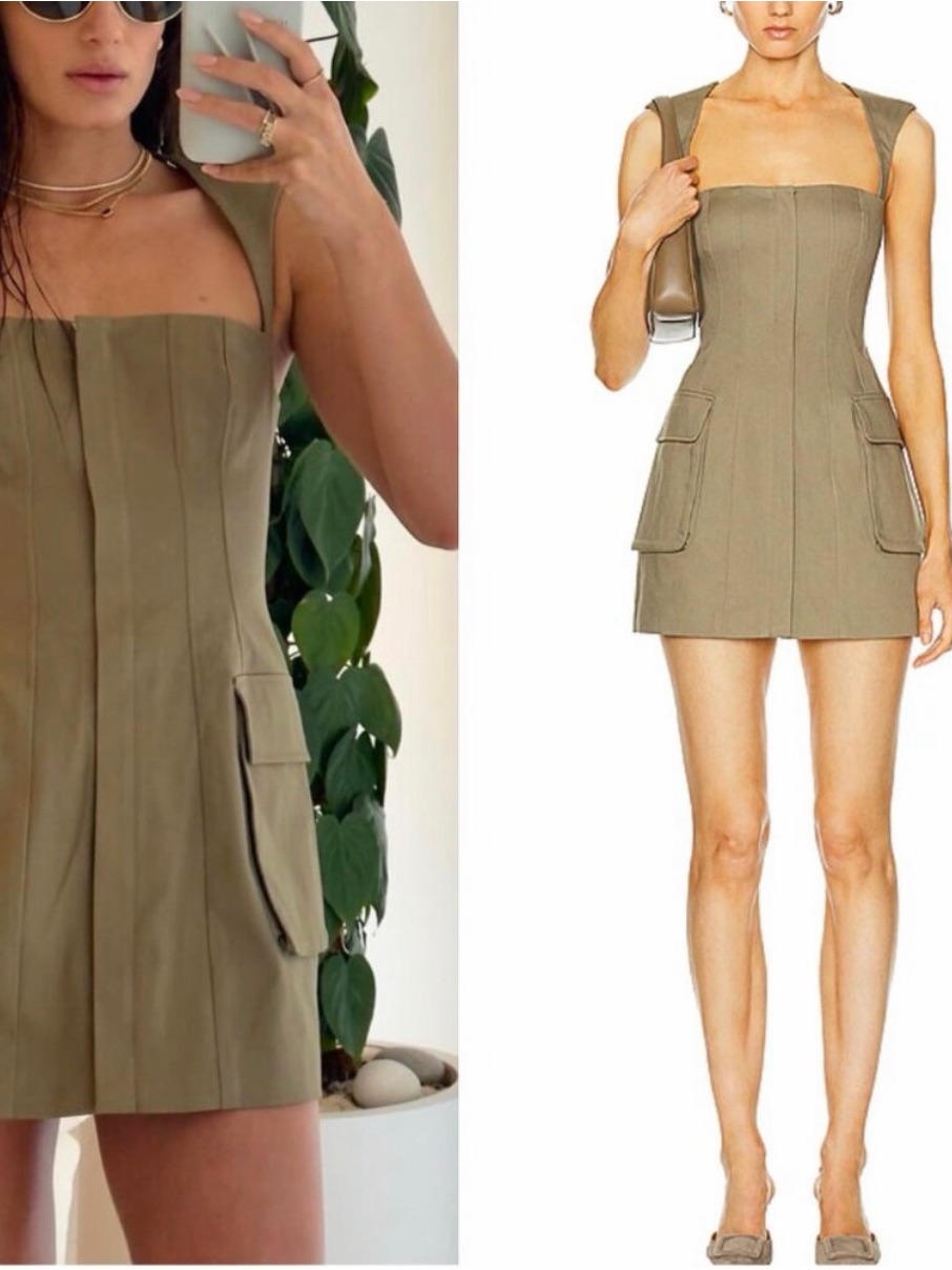 Nwt L'academie Revolve Marianna Ashleigh Cargo Mini Dress Medium Olive Military